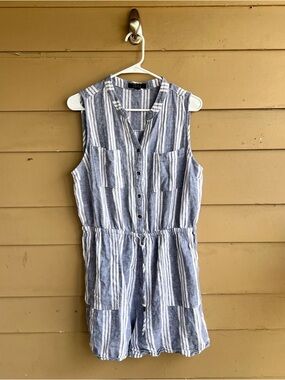 Kelly Renee Linen Blend Romper Size L Summer Beach Casual